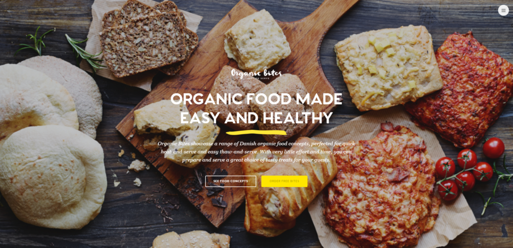Ejemplos de diseño de páginas web organic bites