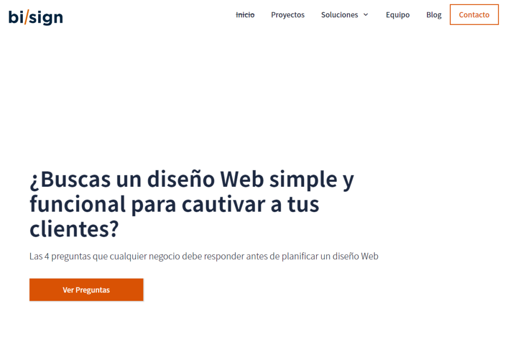 diseño web en bilbao home page bisign